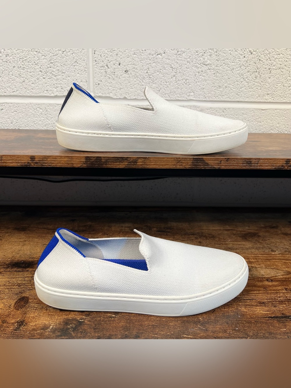 Rothys Sneaker Original Slip On White Knit Casual Shoes Women's 7